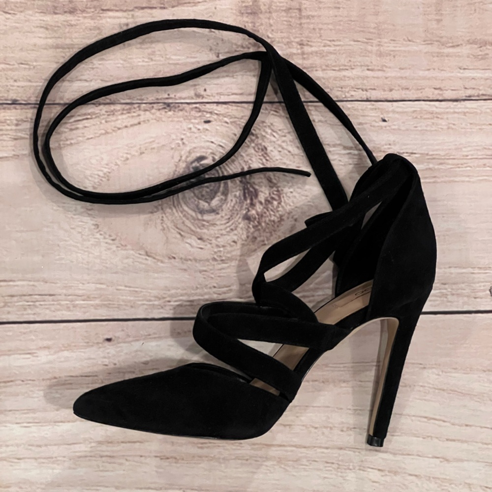ALDO Black Suede Stiletto Heels with Straps/size 6 - Picture 11 of 14